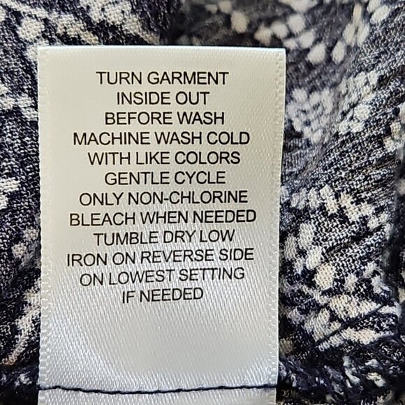 Kate and Sam Midi Dress Navy White Button Up Elastic Waist  Size Medium EUC LN - Picture 7 of 16